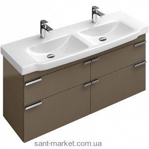 Тумба під дві раковини Villeroy & Boch Sentique підвісна 125x42.6x55 коричнева A85200N9