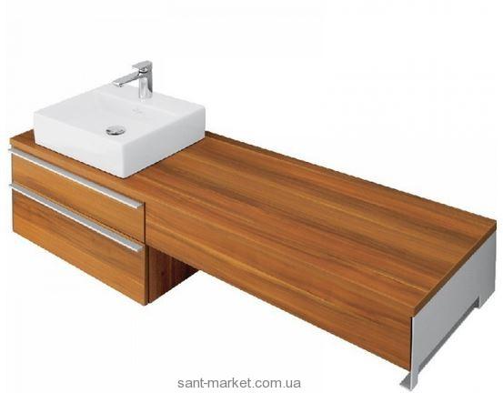 Тумба под раковину Villeroy&Boch Shape подвесная левая 124.9x50х41 коричневая B545EHEH
