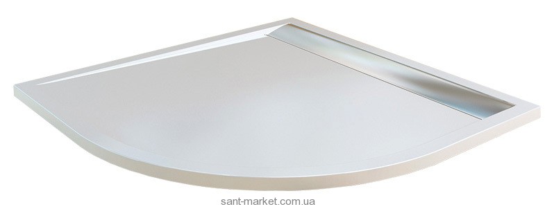 Душевой поддон литой мрамор четверть круга SanSwiss ILA 90х90х3 белый WIR550905004