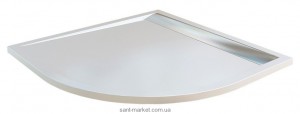 Душовий піддон литий мармур чверть кола SanSwiss ILA 90х90х3 білий WIR550905004