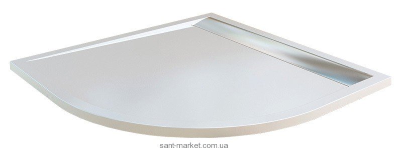 Душевой поддон литой мрамор четверть круга SanSwiss ILA 90х90х3 белый WIR550905004