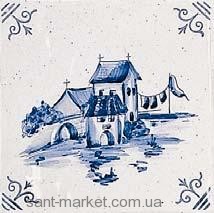 Adex плитка Dibujo delft № 4 C/cantonera 13x13 ADRU6005