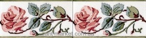 Adex керамическая плитка Cenefa rosas PB Carmin C/C B 7.5x15 ADMO3025