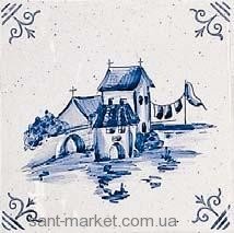 Adex плитка Dibujo delft № 4 C/cantonera 13x13 ADRU6005