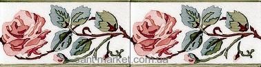 Adex керамическая плитка Cenefa rosas PB Carmin C/C B 7.5x15 ADMO3025