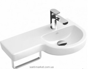 Раковина для ванної підвісна з вішалкою Villeroy & Boch колекція Subway 2.0 біла 41166R01
