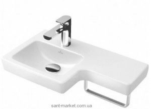 Раковина для ванной подвесная с вешалкой Villeroy&Boch коллекция Subway 2.0 белая 41156L01