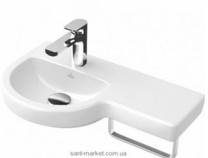 Раковина для ванной подвесная с вешалкой Villeroy&Boch коллекция Subway 2.0 белая 41166L01