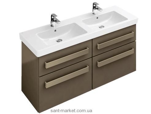 Тумба под две раковины Villeroy&Boch Up2U подвесная 125x44.9x58.1 белая A82600DH