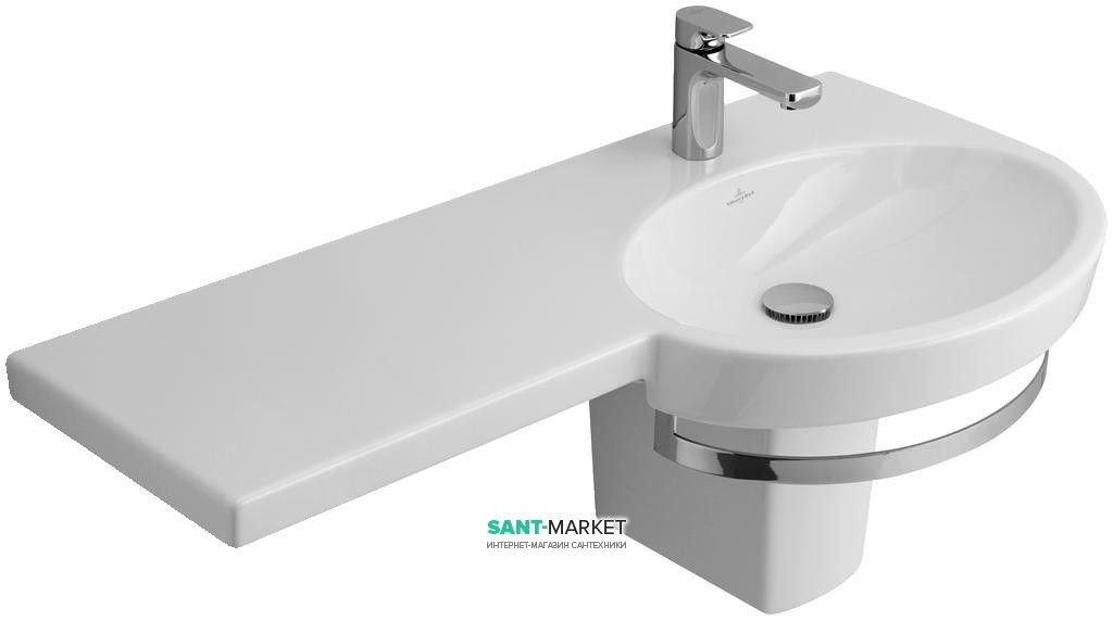 Раковина для ванной подвесная с вешалкой Villeroy&Boch коллекция Variable белая 5157A001