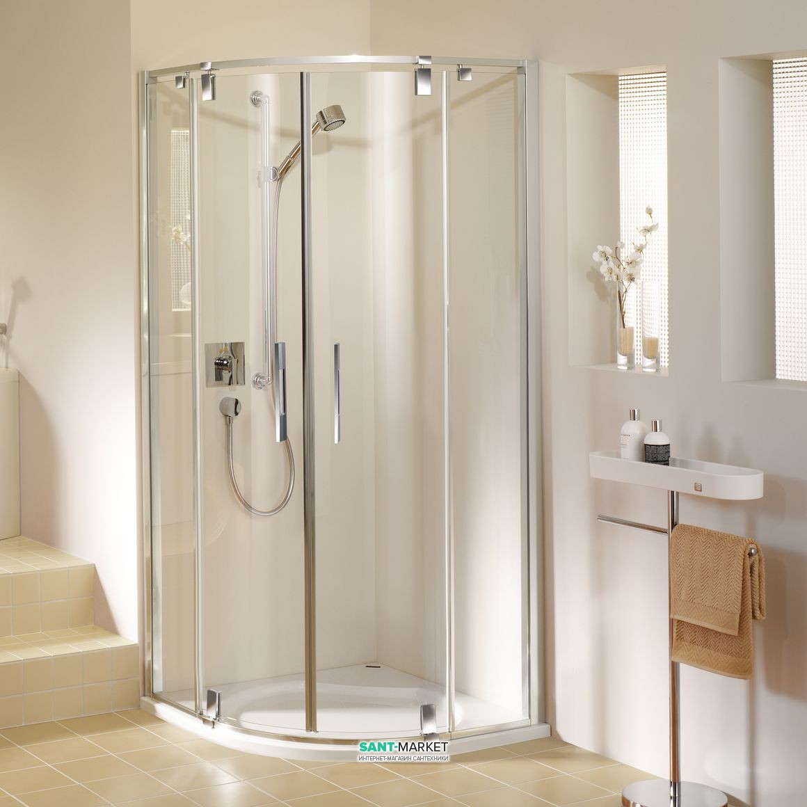 Душевая кабина Duscholux Carat Round 90x90х190 без поддона 292.500192.062.551