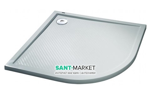 Душевой поддон искусственный мрамор четверть круга Huppe Purano 90х90х4 белый 202151.055