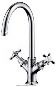 Змішувач для раковини двухвентильний з донним клапаном високий Hansgrohe Axor Montreux нікель 16502820