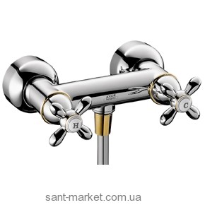 Смеситель для душа настенный двухвентильный Hansgrohe коллекция Axor Carlton хром/золото 17630090