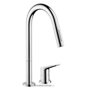 Смеситель для кухни с выдвижной лейкой Hansgrohe Axor Citterio M на два отверстия 34822800