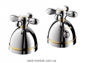 Смеситель с термостатом двухвентильный на борт ванны Hansgrohe Axor Carlton хром/золото 17480090