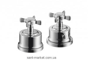 Змішувач з термостатом двухвентильний на борт ванни Hansgrohe колекція Axor Mountreux нікель 16480820