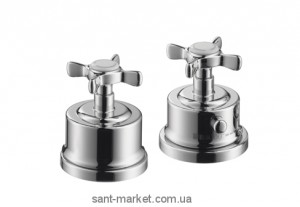 Смеситель с термостатом двухвентильный на борт ванны Hansgrohe коллекция Axor Mountreux никель 16480820