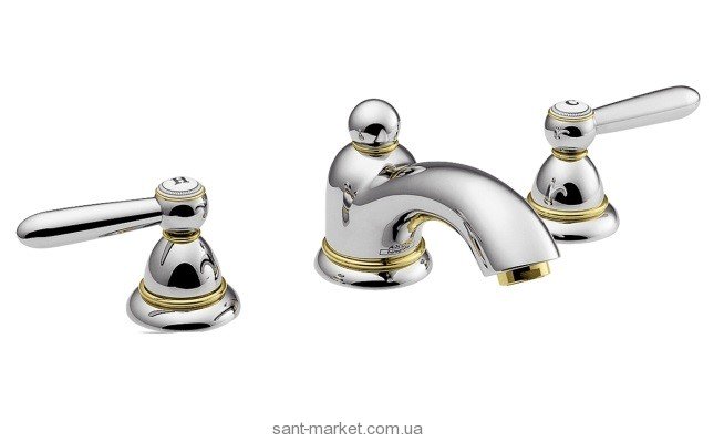 Смеситель для раковины двухрычажный с донным клапаном Hansgrohe Axor Carlton хром/золото 17135090
