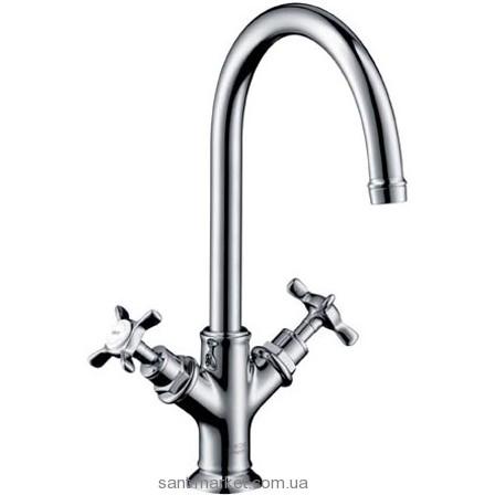 Змішувач для раковини двухвентильний з донним клапаном високий Hansgrohe Axor Montreux нікель 16504820