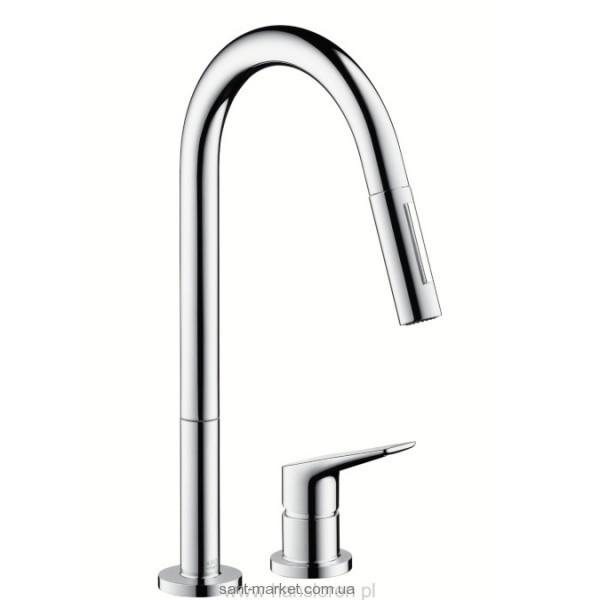 Змішувач для кухні з висувною лійкою Hansgrohe Axor Citterio M на два отвори 34822800