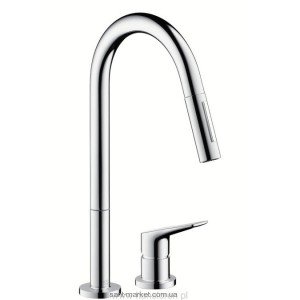 Смеситель для кухни с выдвижной лейкой Hansgrohe Axor Citterio M на два отверстия 34822800