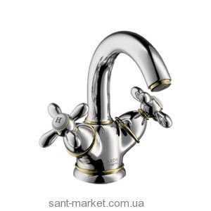 Змішувач для раковини двухвентильний з донним клапаном Hansgrohe Axor Carlton хром / золото 17030090