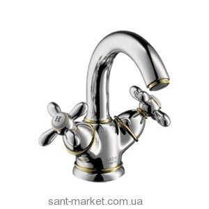 Смеситель для раковины двухвентильный с донным клапаном Hansgrohe Axor Carlton хром/золото 17030090