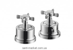 Смеситель с термостатом двухвентильный на борт ванны Hansgrohe коллекция Axor Mountreux никель 16480820