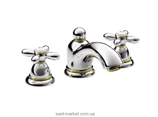 Смеситель для раковины двухвентильный с донным клапаном Hansgrohe Axor Carlton хром/золото 17133090