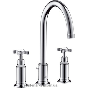 Смеситель для раковины двухвентильный с донным клапаном высокий Hansgrohe Axor Montreux хром 16513820