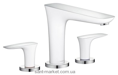 Змішувач для раковини Двохважеля прихований Hansgrohe колекція PuraVida хром / білий 15448400