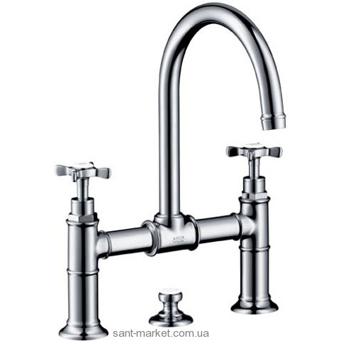 Смеситель для раковины двухвентильный с донным клапаном высокий Hansgrohe Axor Montreux никель 16510820