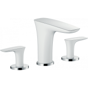Змішувач для раковини Двохважеля з донним клапаном прихований Hansgrohe PuraVida хром / білий 15073400