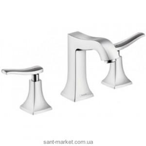 Змішувач для раковини Двохважеля з донним клапаном прихований Hansgrohe Metris Classic нікель 31073820