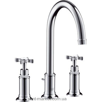 Смеситель для раковины двухвентильный с донным клапаном высокий Hansgrohe Axor Montreux хром 16513820