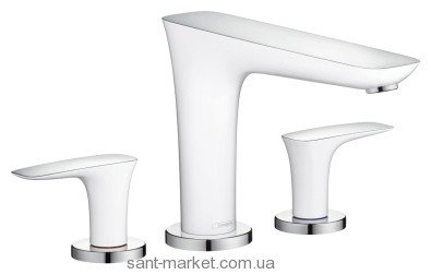Смеситель для раковины двухрычажный скрытый Hansgrohe коллекция PuraVida хром/белый 15448400