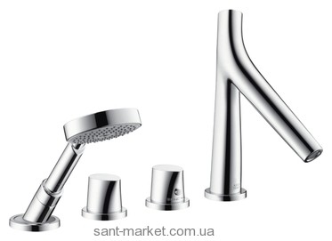 Смеситель с термостатом на борт ванны с душем Hansgrohe коллекция Axor Starck Organic хром 12425000