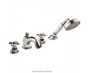 Смеситель с термостатом на борт ванны с душем Hansgrohe Axor Carlton хром/золото 17451090