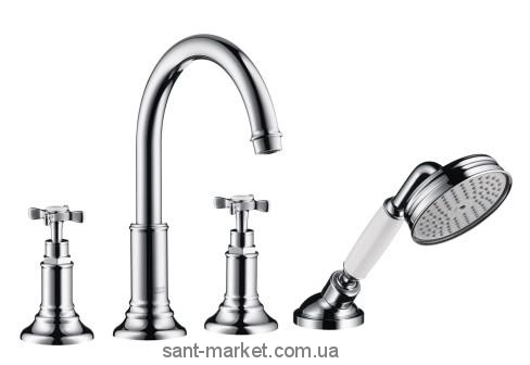 Смеситель двухвентильный на борт ванны с душем Hansgrohe коллекция Axor Montreux никель 16544820