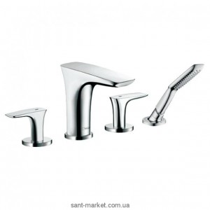 Смеситель двухвентильный на борт ванны с душем Hansgrohe коллекция PuraVida хром 15446000