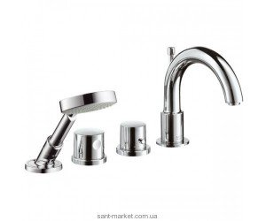 Смеситель с термостатом двухвентильный на борт ванны с душем Hansgrohe Axor Uno2 хром 38461000