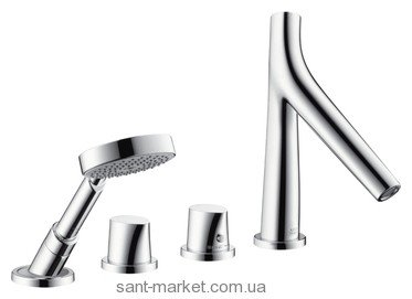 Смеситель с термостатом на борт ванны с душем Hansgrohe коллекция Axor Starck Organic хром 12425000