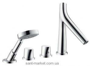 Смеситель с термостатом на борт ванны с душем Hansgrohe коллекция Axor Starck Organic хром 12425000