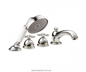 Смеситель с термостатом двухвентильный на борт ванны с душем Hansgrohe Axor Carlton хром 17461000