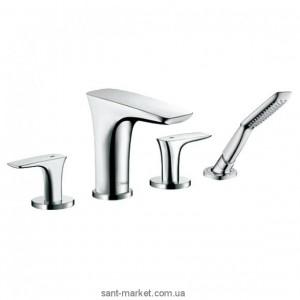 Смеситель двухвентильный на борт ванны с душем Hansgrohe коллекция PuraVida хром 15446000