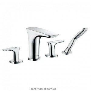 Смеситель двухвентильный на борт ванны с душем Hansgrohe коллекция PuraVida хром 15446000