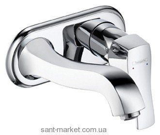 Смеситель для раковины однорычажный настенный скрытый Hansgrohe Metris Classic никель 31003820