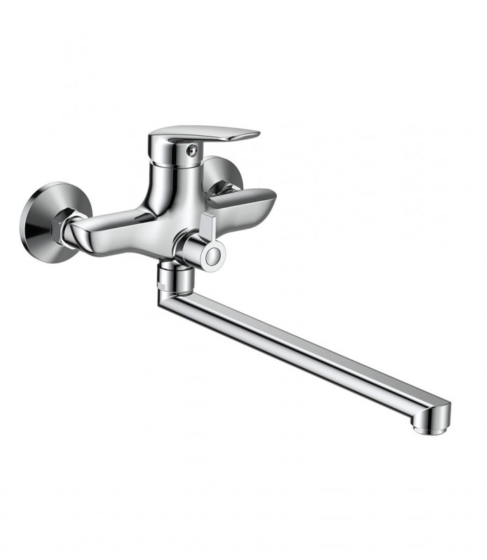 Змішувач одинважільний для ванни з довгим виливом Imprese колекція Praha хром 35030 new