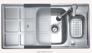 Мойка для кухни прямоугольная Teka Cuadro 60 B  1.5 чаши  оборачиваемое крыло  врезная  нержавеющая сталь  хром 30000766